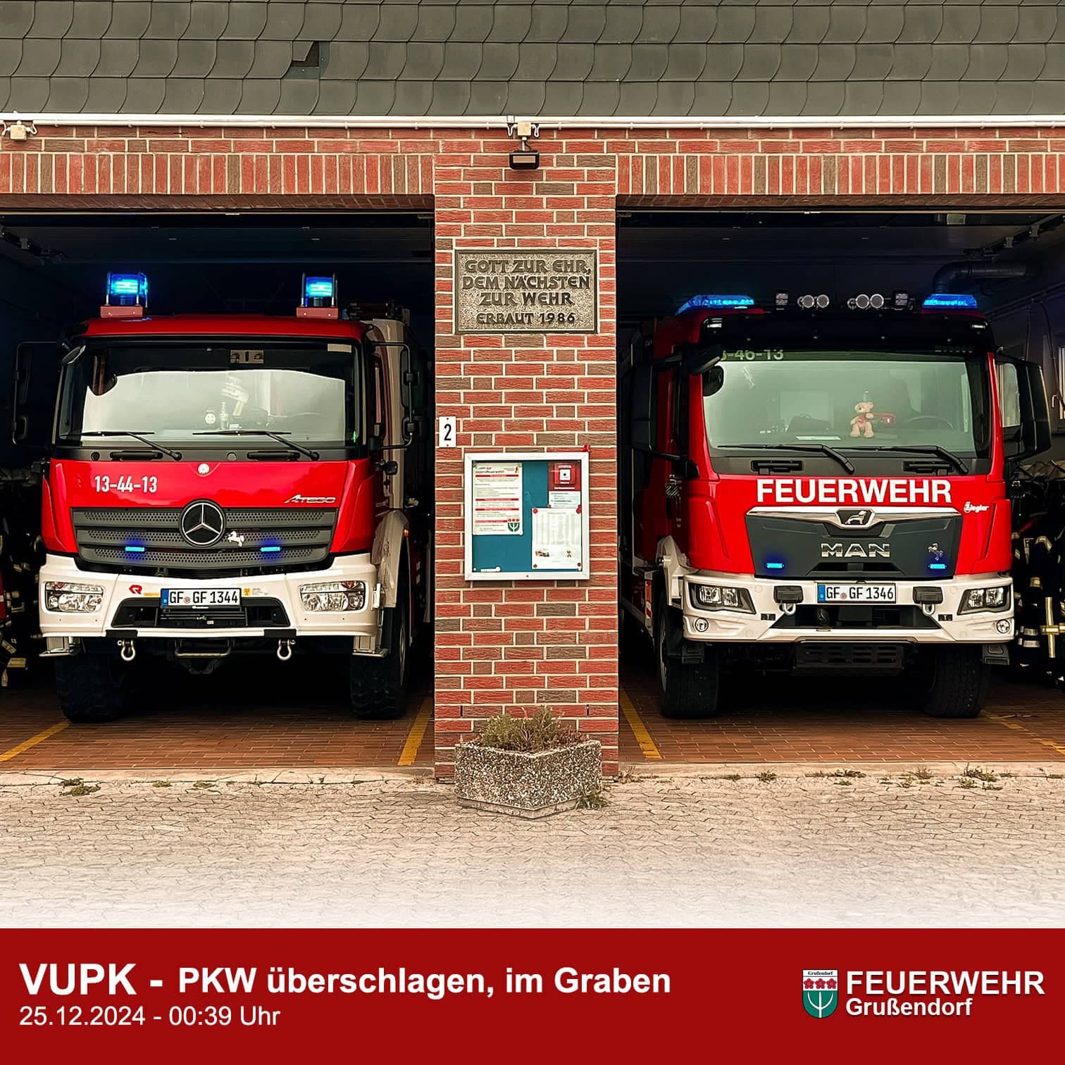 PKW überschlagen, im Graben